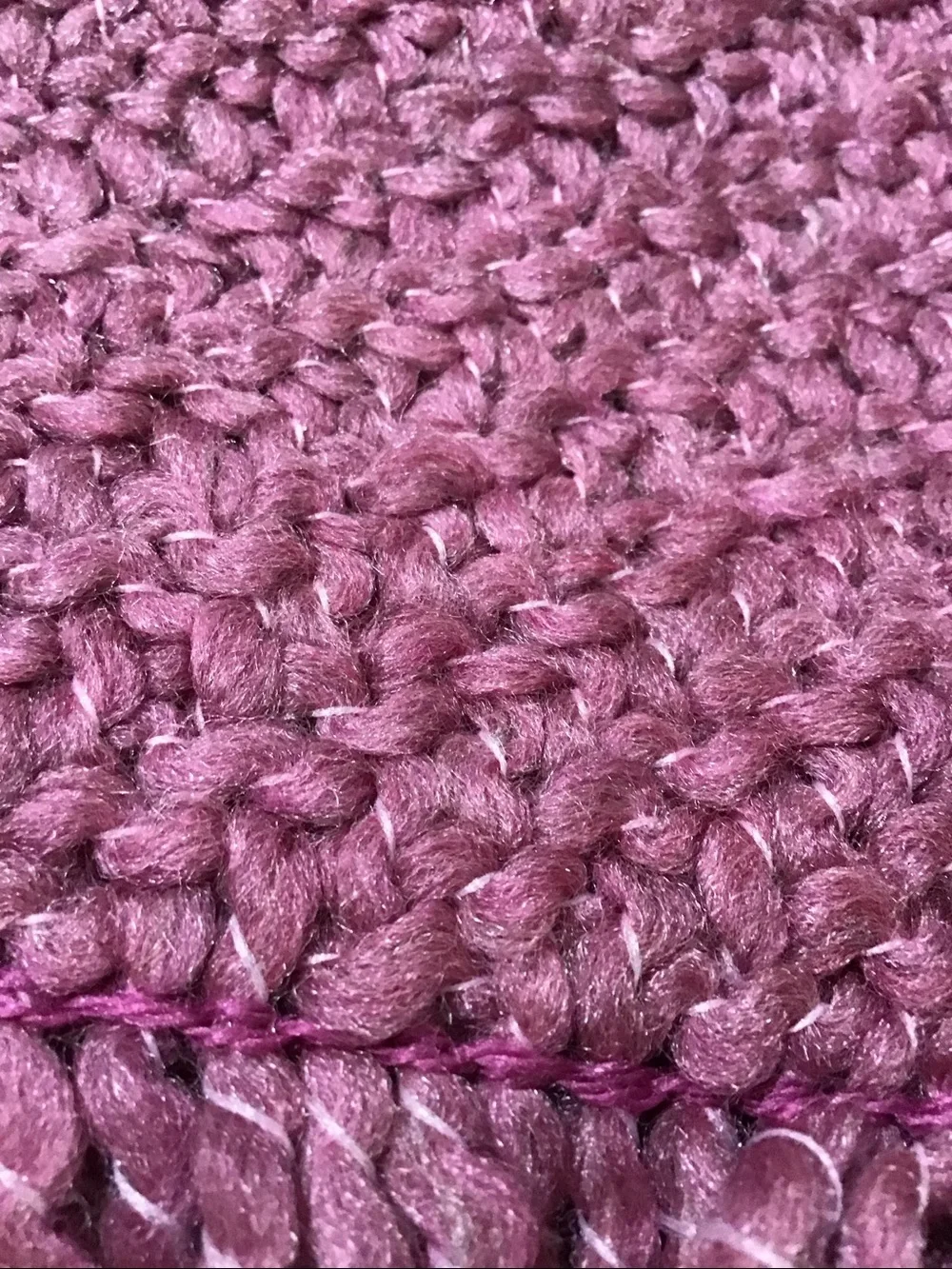 Vintage Granite Mills 100% Olefin Dusty Pink Purple Fringed Knit Throw Blanket